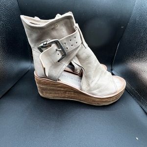 Tan leather Naya Womens Wedge Sandals